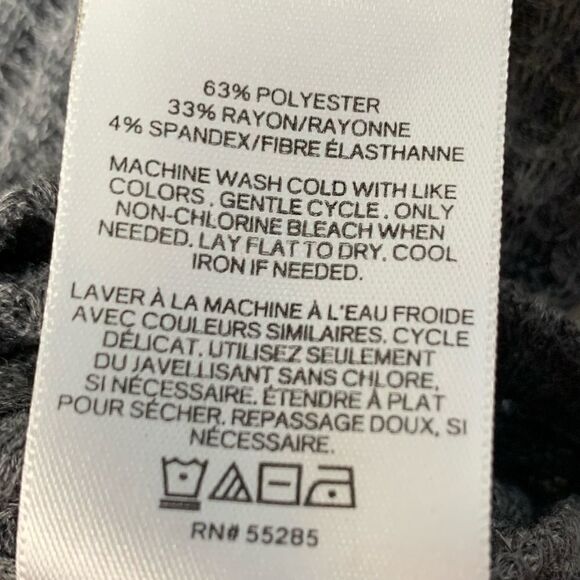 Dark Heather Gray Express Waffle Knit Cutout Top Size M - Picture 12 of 12